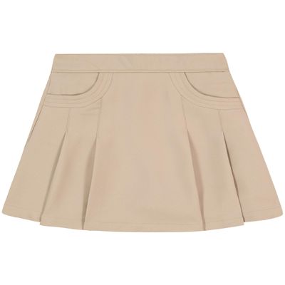 Nautica Girls School Uniform Pleated Scooter with Pockets Skirt, Khaki, 10 US