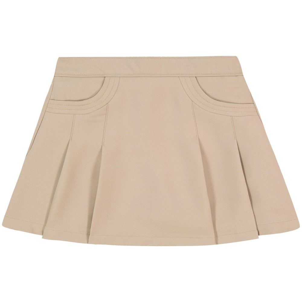 Nautica Girls School Uniform Pleated Scooter with Pockets Skirt, Khaki, 10 US