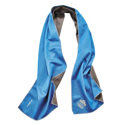 Ergodyne Chill Its 6602MF Cooling Towel, Soft Microfiber Material, UPF 50+,Blue,41" x 9.84"