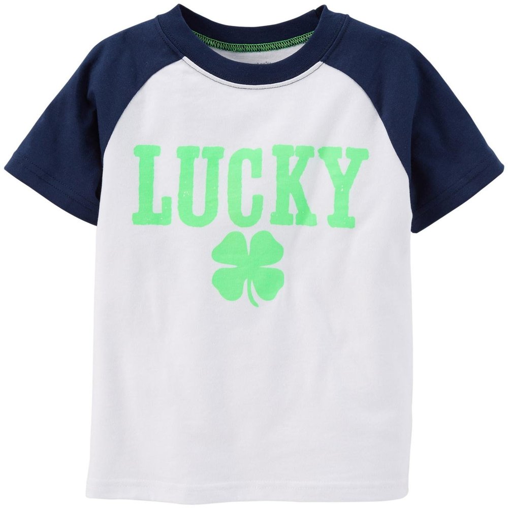 Carter's Baby Boys' Graphic Raglan Tee (Baby) - Lucky - 3 Months