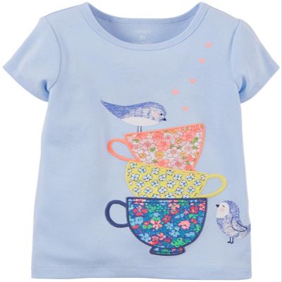 Carter's Baby Girls' Graphic Tee (Baby) - Teacups - 3 Months