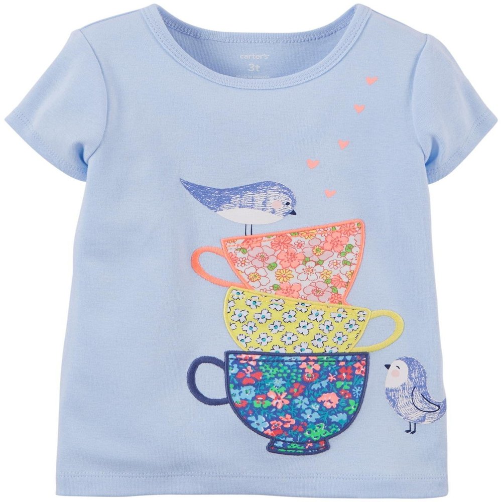 Carter's Baby Girls' Graphic Tee (Baby) - Teacups - 3 Months