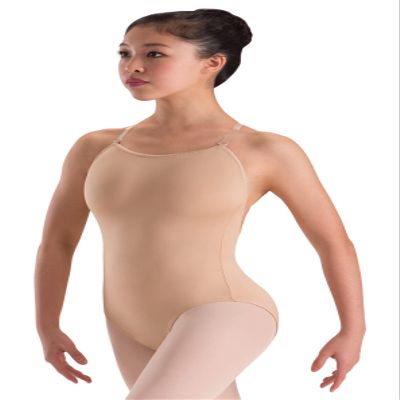 Motionwear Underwear Convertible Clear Strap Leotard, Nude, Small Adult