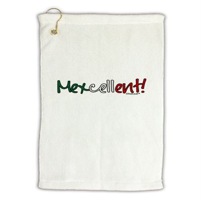 TOOLOUD Mexcellent Flag Color - Cinco De Mayo Micro Terry Gromet Golf Towel 16 x 25 inch