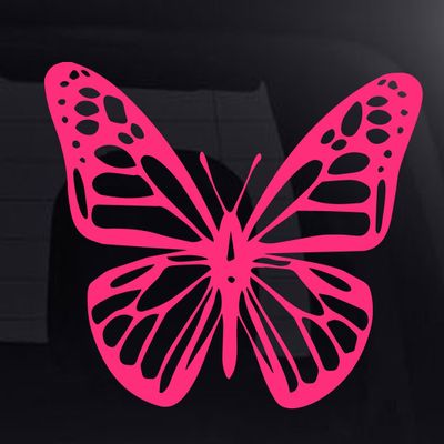 Pink Butterfly Vinyl Car Decal / Sticker 5.75