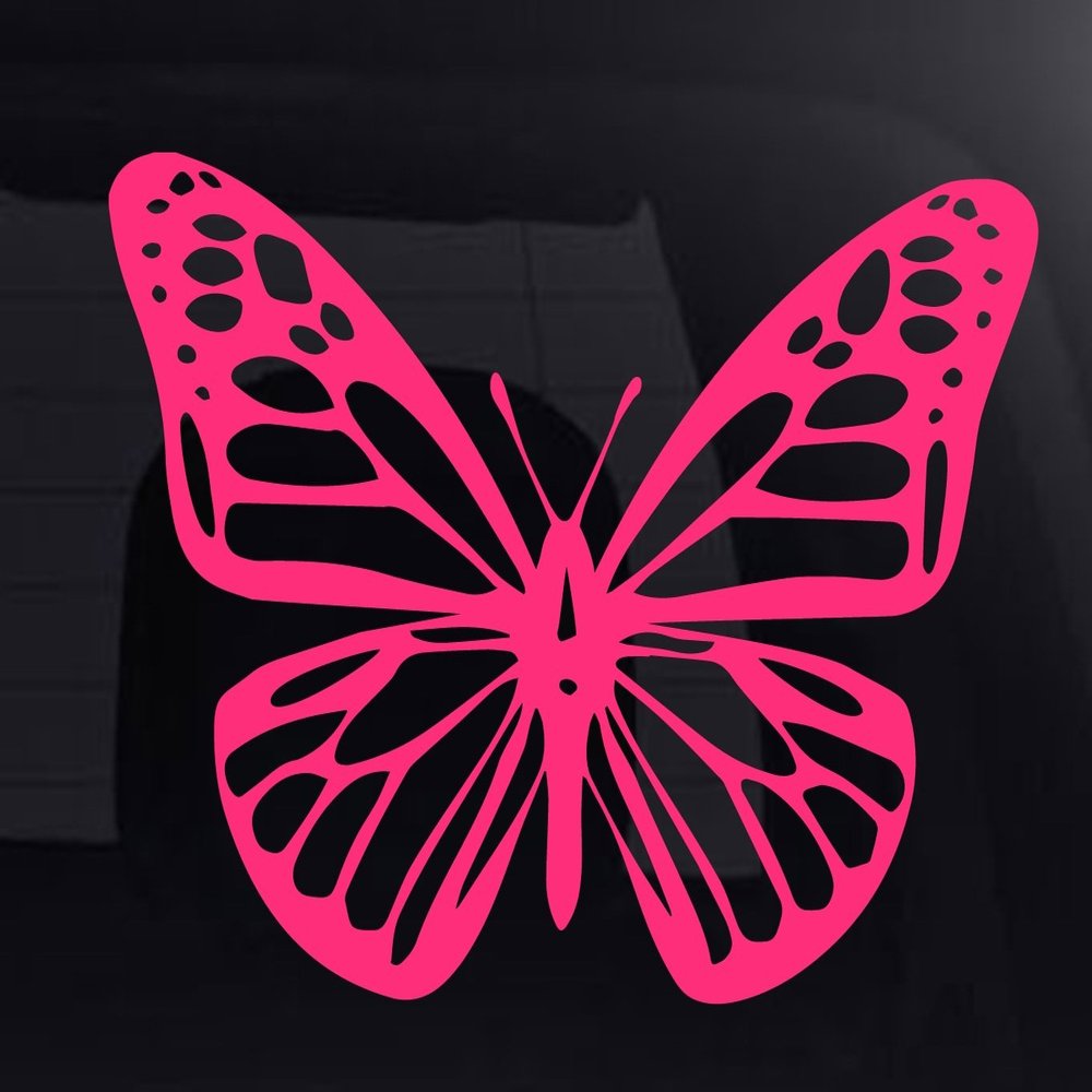 Pink Butterfly Vinyl Car Decal / Sticker 5.75