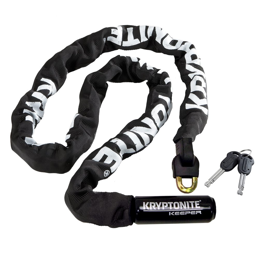 Kryptonite Keeper 712 Bike Chain Lock, 4 Feet Long Heavy Duty Anti-Theft Bicycle Chain Lock with Keys for Bike, Motorcycle, Scooter, Bicycle, Door, Gate, Fence