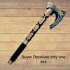 Poshland AX-7004 Custom Gift Forged Carbon Steel Viking Axe with Rose Wood Shaft, Viking Bearded Camping Axe view 2