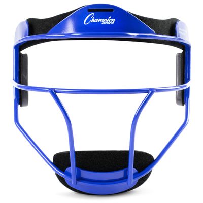 Champion Sports Steel Softball Face Mask - Classic Fielders Masks for Adults - Durable Head Guards - Premium Sports Accessories for Indoors and Outdoors - Blue