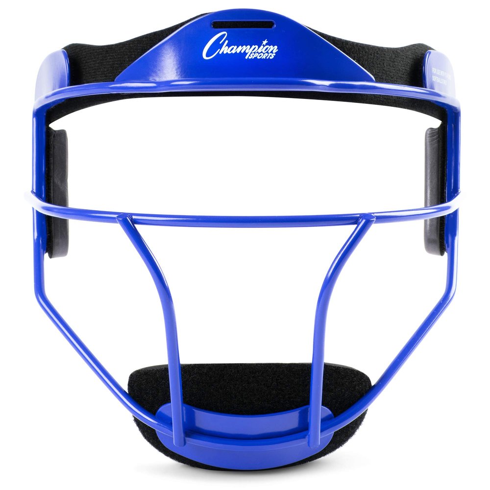 Champion Sports Steel Softball Face Mask - Classic Fielders Masks for Adults - Durable Head Guards - Premium Sports Accessories for Indoors and Outdoors - Blue