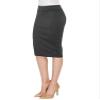 MBJ WB700 Women's Premium Scuba Stretch High Waist Pencil Skirt Below Knee for Office Wear L Charcoal view 4