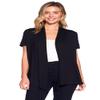 12 Ami Basic Solid Short Sleeve Open Front Cardigan Black Small view 2