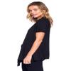 12 Ami Basic Solid Short Sleeve Open Front Cardigan Black Small view 3