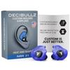 Decibullz - Custom Molded Earplugs, 31dB Highest NRR, Comfortable Hearing Protection for Shooting, Travel, Swimming, Work and Concerts (Blue) view 1