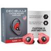 Decibullz - Custom Molded Earplugs, 31dB Highest NRR, Comfortable Hearing Protection for Shooting, Travel, Swimming, Work and Concerts (Red) view 1