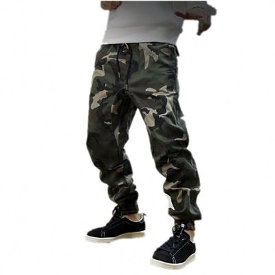 Free2mys Men's Camouflage Twill Jeans Jogging (Label Size L(US Small))