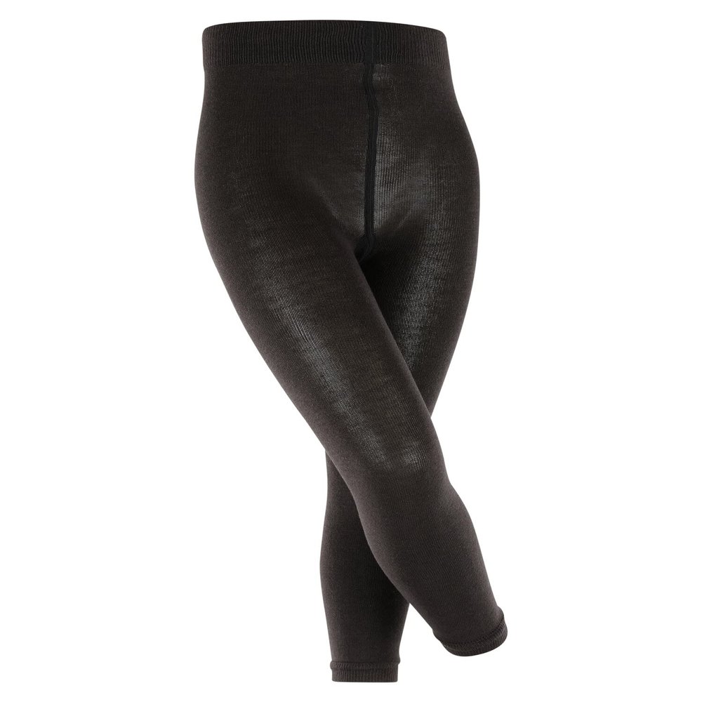 FALKE Unisex Kids Active Warm Footless Tights, Trendy Casual or Dress Stocking, Thick Warming Breathable, Merino Wool, Black (Black 3000), 12-18 Months, 1 Pair