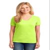 Port & Company Ladies 5.4-oz 100% Cotton V-Neck T-Shirt - Neon Yellow - XXX-Large view 1