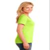 Port & Company Ladies 5.4-oz 100% Cotton V-Neck T-Shirt - Neon Yellow - XXX-Large view 3