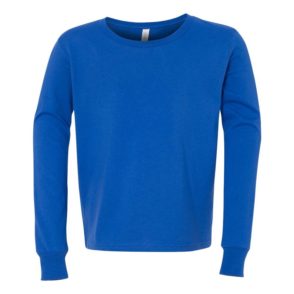 Bella + Canvas Youth Jersey Long-Sleeve T-Shirt, Large, TRUE ROYAL