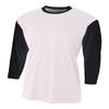 White/Black Youth Small 3/4 Sleeve Baseball/Softball Raglan Utility Shirt view 1