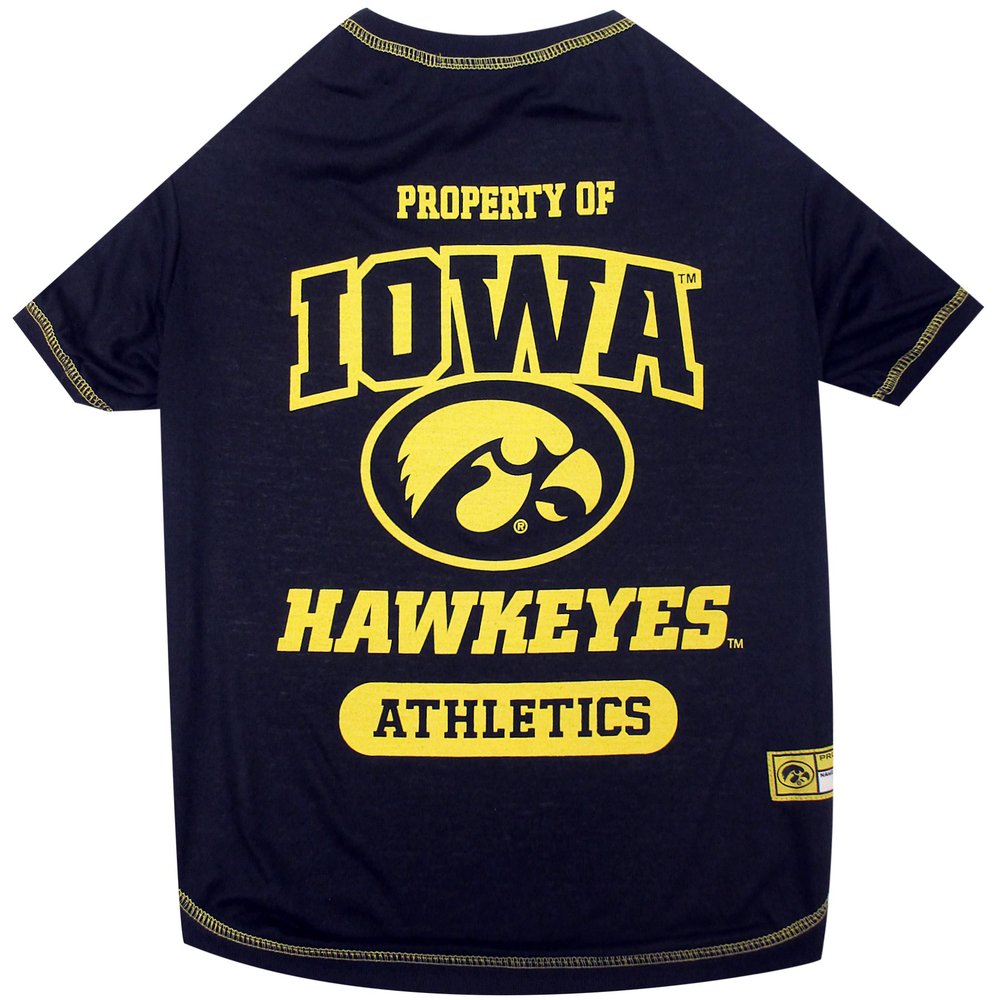 Pets First Collegiate IOWA HAWKEYES Dog T-Shirt, X-Small. - Licensed Shirt for Pets Team Colored with Team Logos.- Premium Stretchable Materials for the Comfrot of your Dog & Cat.