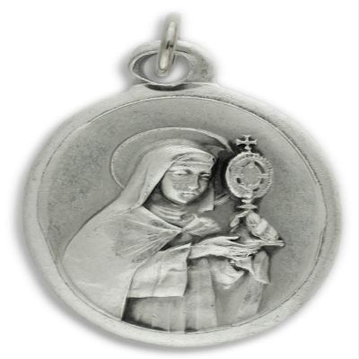 Gifts Catholic, Inc. Lot of 5 - St Clare/Pray for US 1" Medals Silver Oxidized Made in Italy