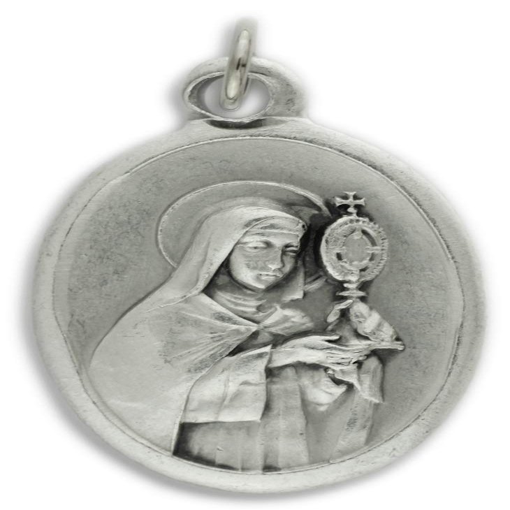Gifts Catholic, Inc. Lot of 5 - St Clare/Pray for US 1" Medals Silver Oxidized Made in Italy
