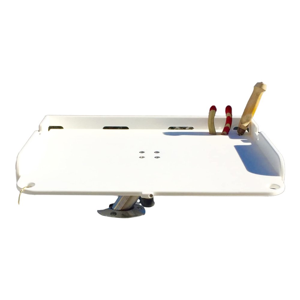 Docktail Fillet & Bait Table w/ Magma Levelock - All Angle Adjustable Rod Holder Mount for Center Console, Pontoon, Sportfishing, Cruisers, Tenders, Motor Yachts & Sailboats - Perfect Boat Accessories