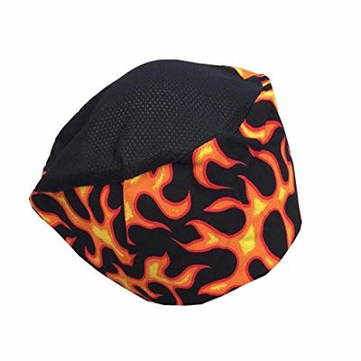 CHEFSKIN Original Flames Beanie Hat with Mesh Top for Chefs Bakers Doctors