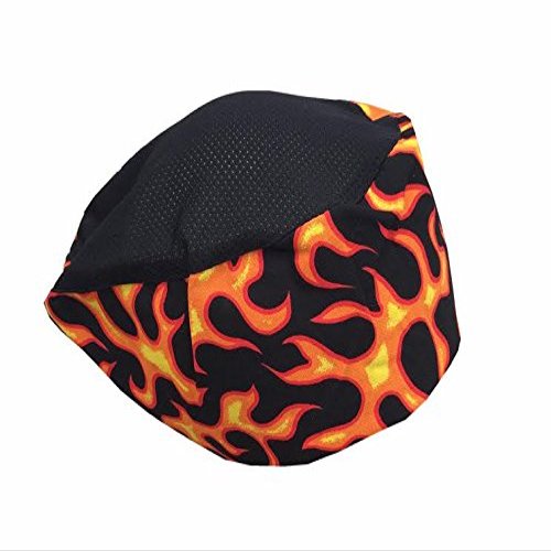 CHEFSKIN Original Flames Beanie Hat with Mesh Top for Chefs Bakers Doctors