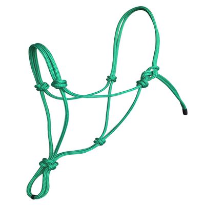 Hunters Saddlery Horse Rope Halters - 11 Sizes - Miniature, Foal, Weanling, Pony, Cob/Arab, Horse, Warmblood, Draft & Custom (Pony, Green)