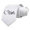 TOOLOUD Mom with Brushed Heart Design Printed White Neck Tie view 1