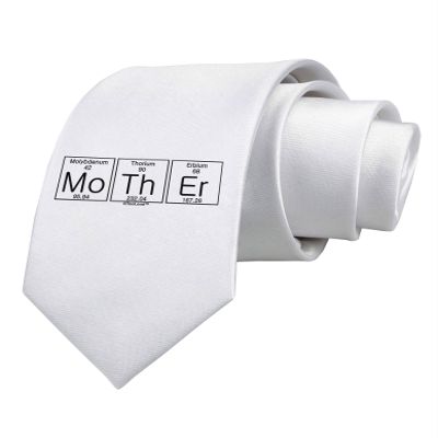 TOOLOUD Mother - Periodic Table Printed White Neck Tie