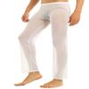 iEFiEL Mens Mesh See Through Home Lounge Pants Nightwear (M, White) view 1