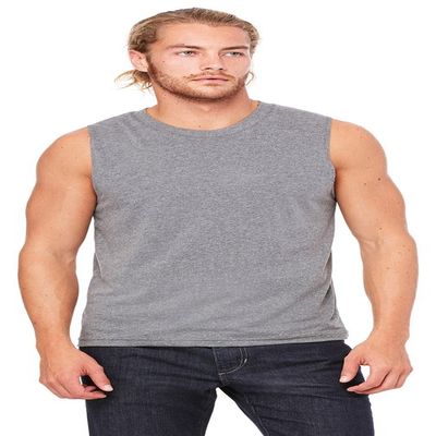 Bella + Canvas Men's Jersey Muscle Tank (3483)- DEEP HEATHER,M