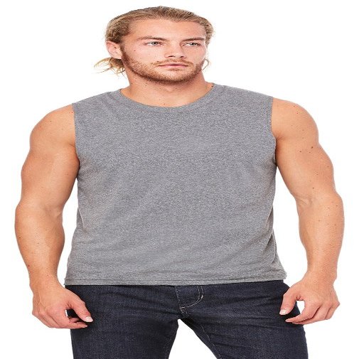 Bella + Canvas Men's Jersey Muscle Tank (3483)- DEEP HEATHER,M