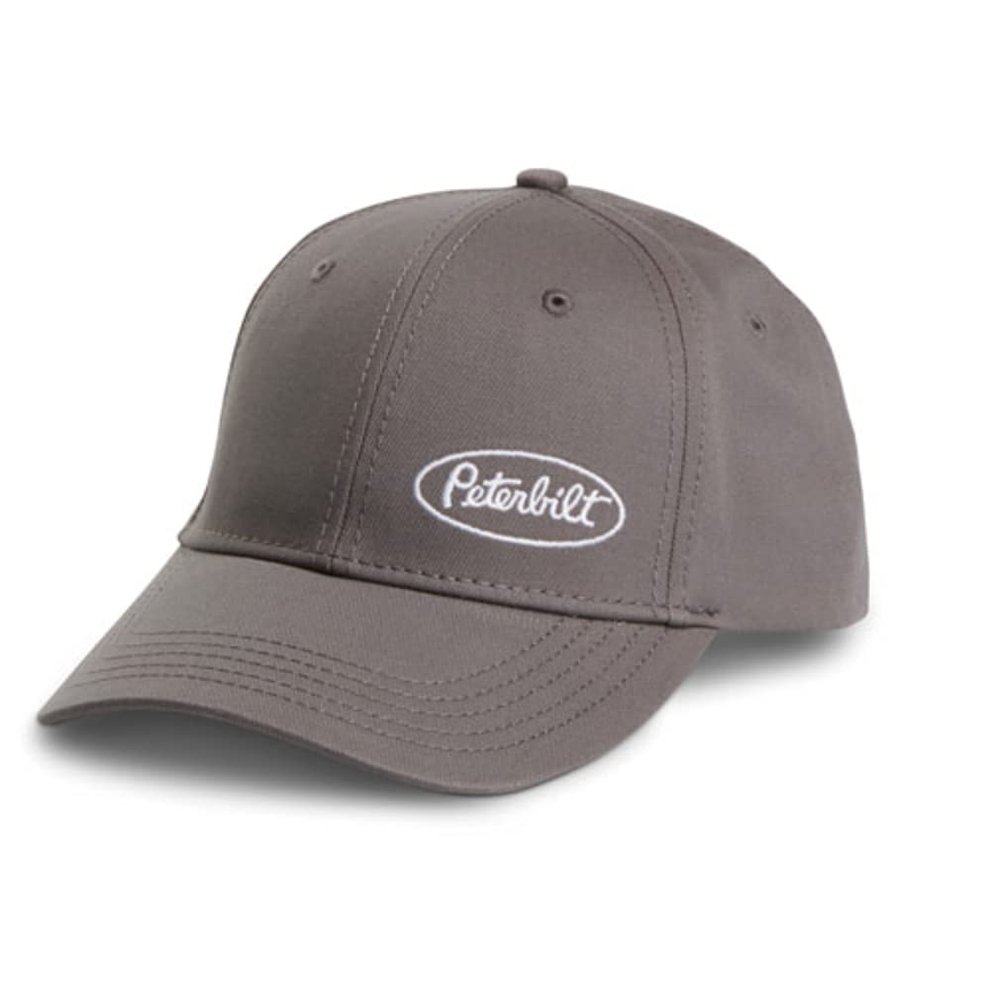 Peterbilt Motors Storm Gray & White Offset Oval Snapback Mesh Cap/Hat