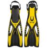 XS Scuba JR Propel Snorkeling Fins - Yellow, 1/4 view 1