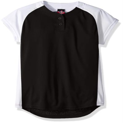 Alleson Athletic Girls Dura-Light Fast Pitch Softball Jersey, Black/White, Small