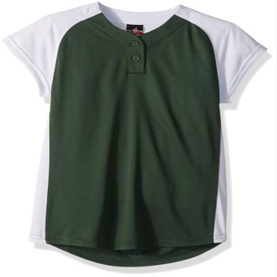 Alleson Athletic Girls Dura-Light Fast Pitch Softball Jersey, Dark Green/White, Large