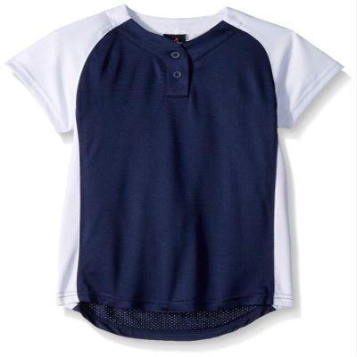 Alleson Athletic Girls Dura-Light Fast Pitch Softball Jersey, Navy/White, Large