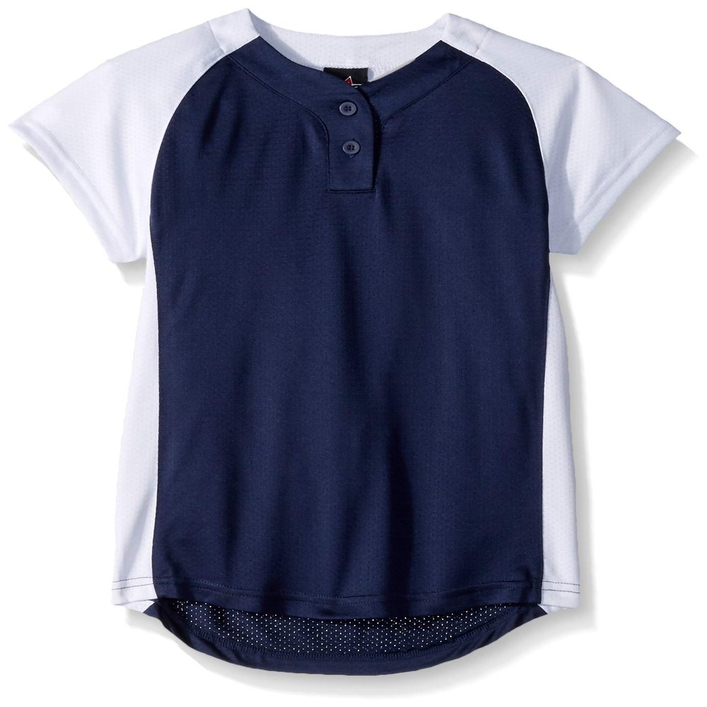Alleson Athletic Girls Dura-Light Fast Pitch Softball Jersey, Navy/White, Large