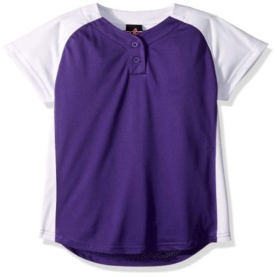 Alleson Athletic Girls Dura-Light Fast Pitch Softball Jersey, Purple/White, Large