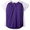 Alleson Athletic Girls Dura-Light Fast Pitch Softball Jersey, Purple/White, Large view 1