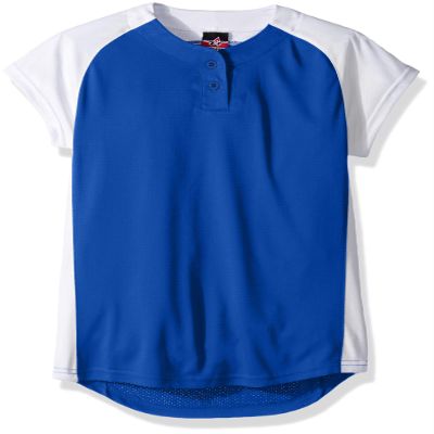 Alleson Athletic Girls Dura-Light Fast Pitch Softball Jersey, Royal/White, Small