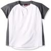 Alleson Athletic Girls Dura-Light Fast Pitch Softball Jersey, White/Charcoal, Medium