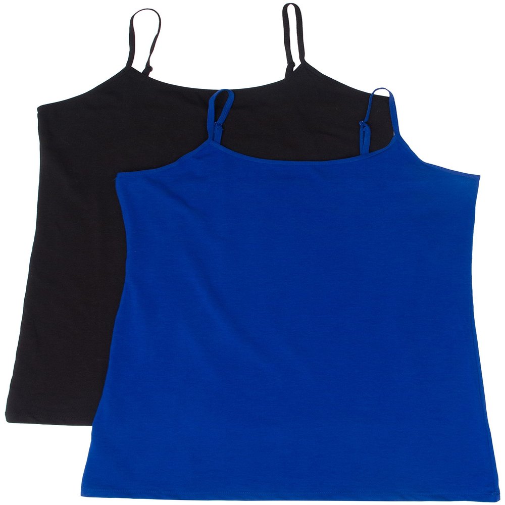 2 Pack Active Basic Women's Plus Size Basics Tank Top 3X Black, Royal