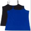 2 Pack Active Basic Women's Plus Size Basics Tank Top 3X Black, Royal view 1
