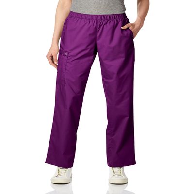 WonderWink Women's Pull-On Cargo Pant, Eggplant, 3X-Large